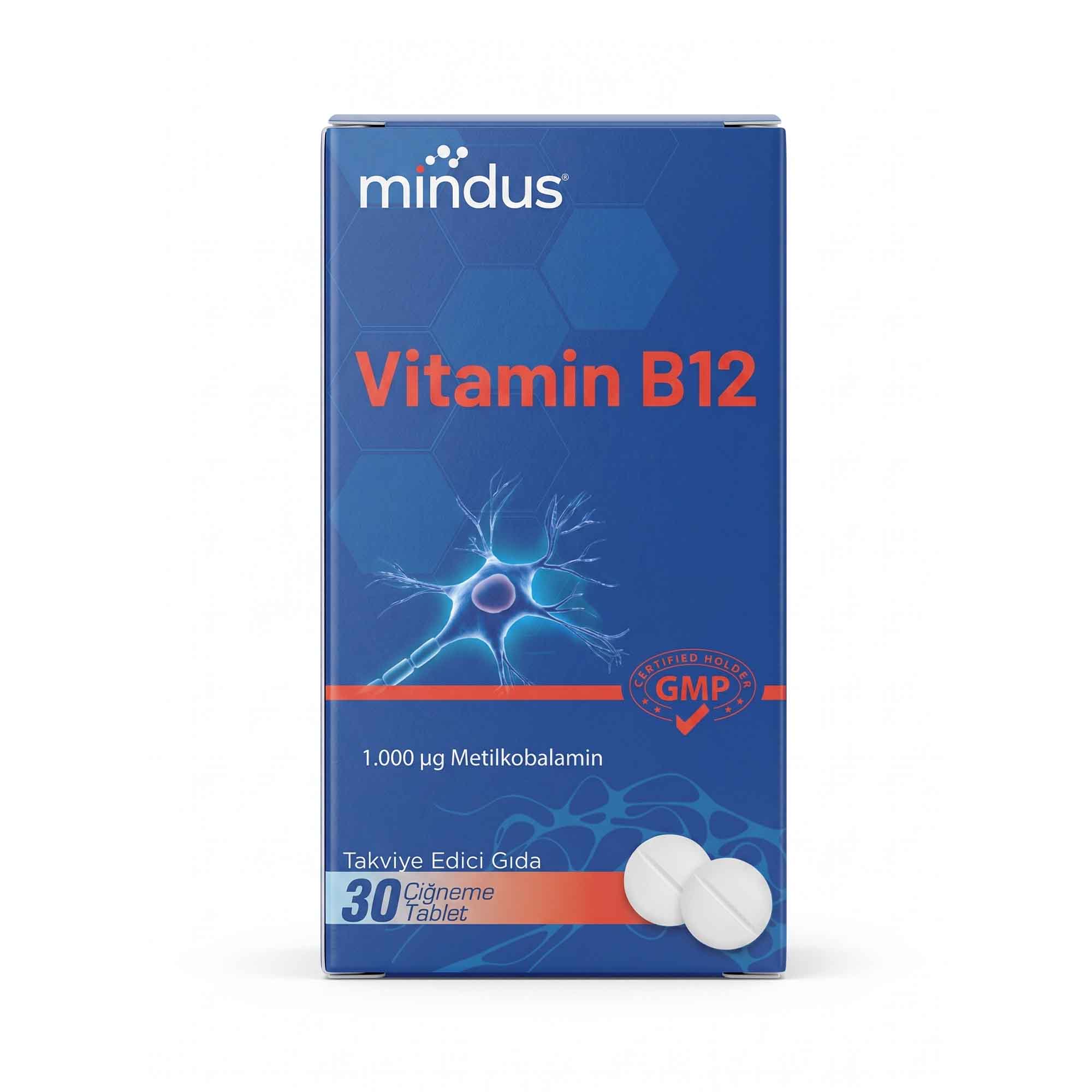 mindus Vitamin B12 30 Çiğneme Tablet